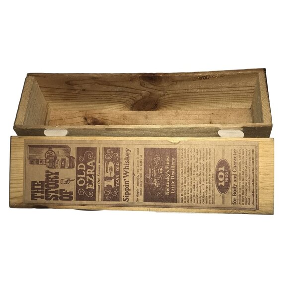 Western Ezra Whiskey Liquor Cocktail Bartending Wooden Box Display Case - Picture 5 of 10